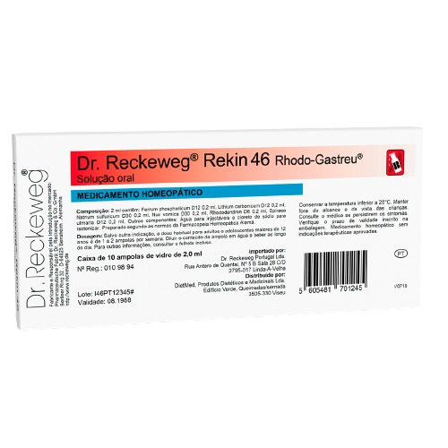 Dr. Reckeweg Rekin 46 - 10 x 2 ml Ampolas (esgotado - 04/11/2024) - Crisdietética