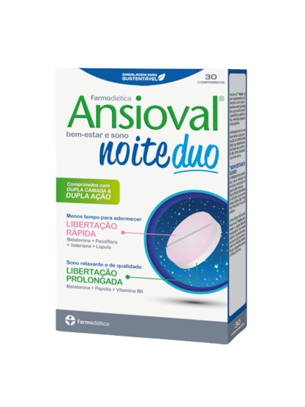 Ansioval Noite Duo 30 Comp - Farmodiética - Crisdietética
