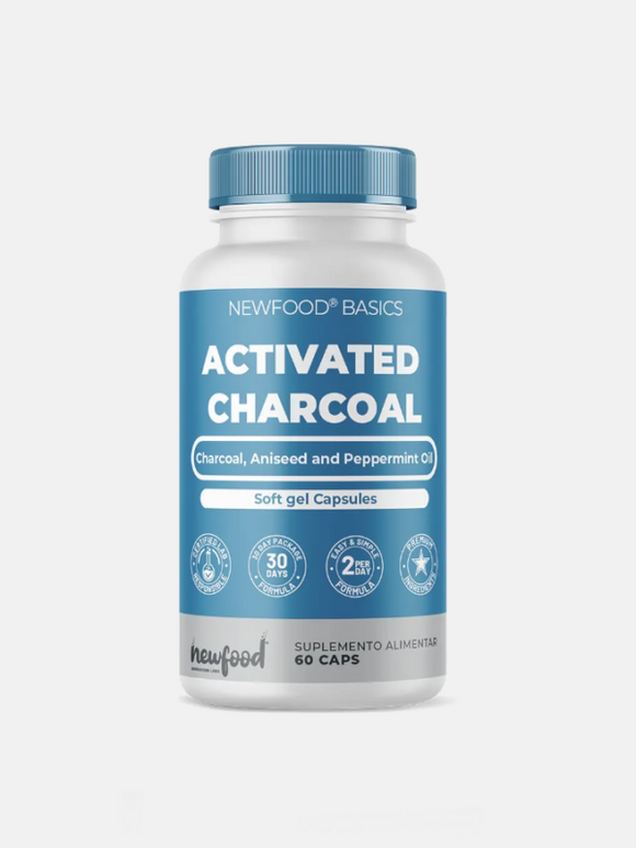 Activated Charcoal 60 cápsulas - NewFood - Crisdietética