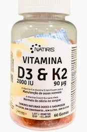 Vitamina D3 & K2 60 Gomas - Natiris - Crisdietética