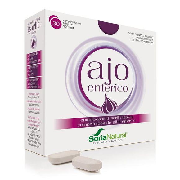 Alho Entérico 30 comprimidos - Soria Natural - Crisdietética