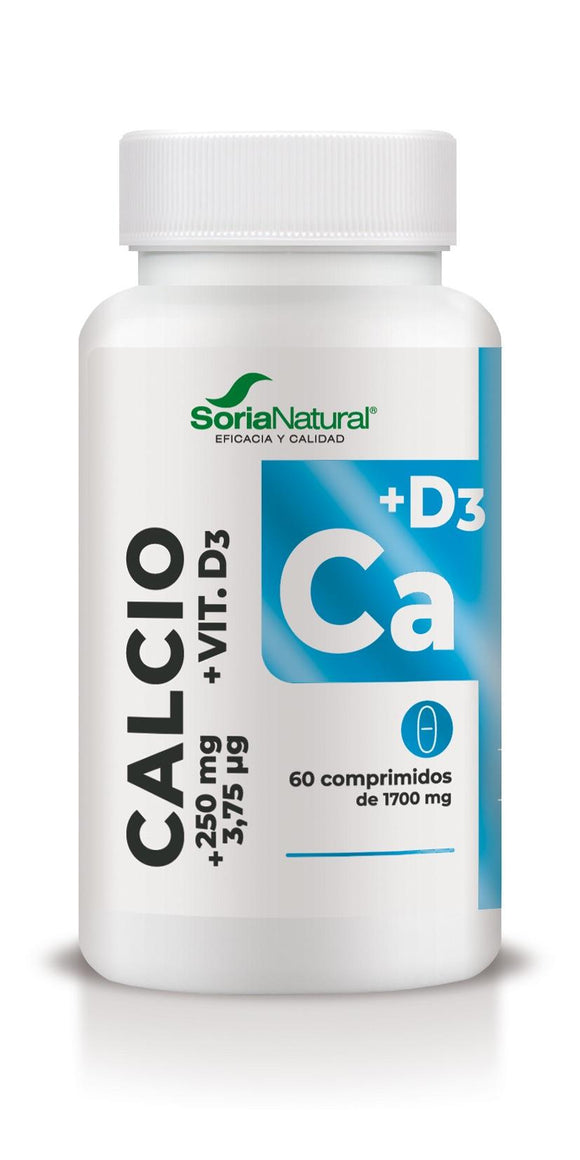Cálcio + Vitamina D3 60 comprimidos - Soria Natural - Crisdietética