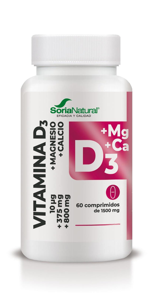Vitamina D3 + Magnésio + Cálcio 60 comprimidos - Soria Natural - Crisdietética