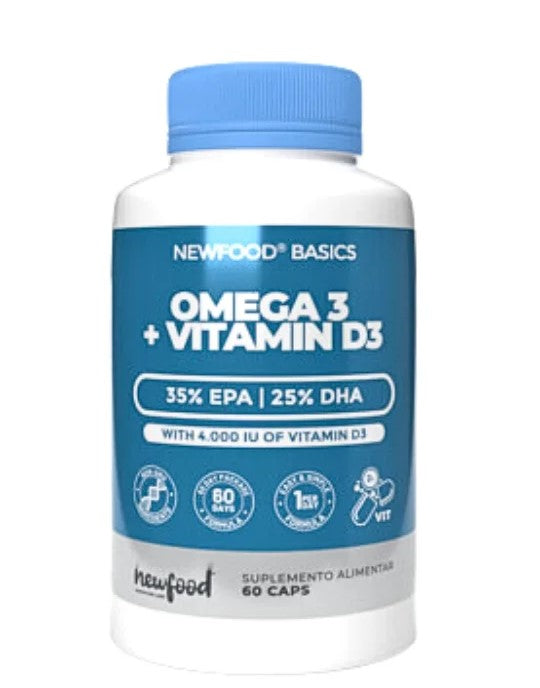 Omega 3 + Vitamina D3 60 Cáps – Newfood - Crisdietética