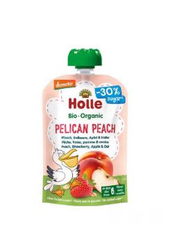 Puré Pêssego Morango Maçã e Aveia 100 Gr - Holle - Crisdietética