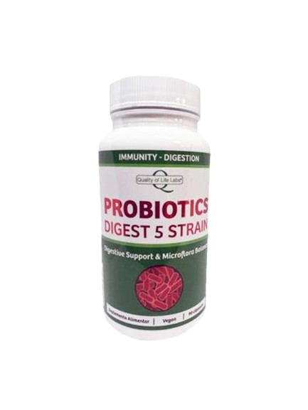 Probiotics Digest 5 Strain – 90 Cáps – Quality of Life Labs - Crisdietética