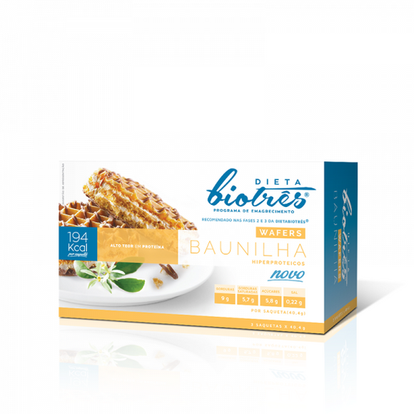 Wafers Baunilha 3*42g - Biotrês - Crisdietética