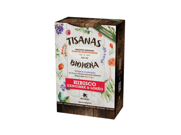Tisana Hibisco Gengibre e Limão 50gr - Bio-Hera - Crisdietética