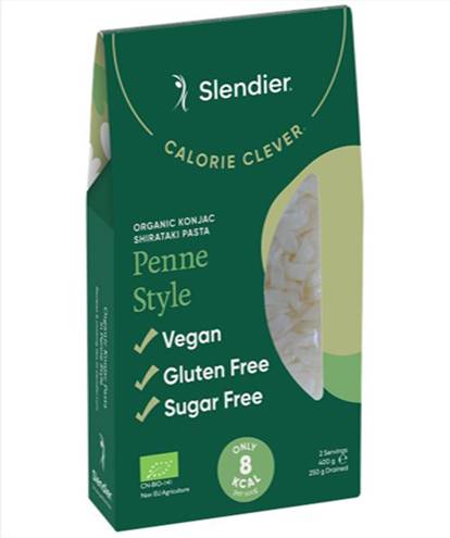 Massa Penne Konjac Bio 400g - Slendier - Crisdietética
