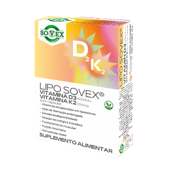 Lipo Sovex Vitamina D3 + Vitamina K2 * 30 Cápsulas - Crisdietética