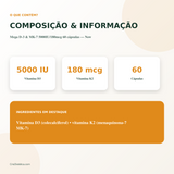 Mega D-3 & MK-7 5000IU/180mcg 60 cápsulas — Now — imagem 3