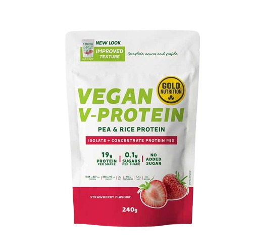 V-Protein 240g Morango - GoldNutrition - Crisdietética
