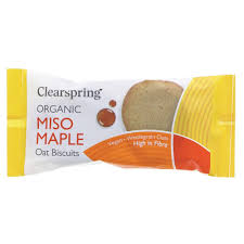 Biscoitos Aveia Miso Xarope de Ácer Bio 40g - Clearspring - Crisdietética