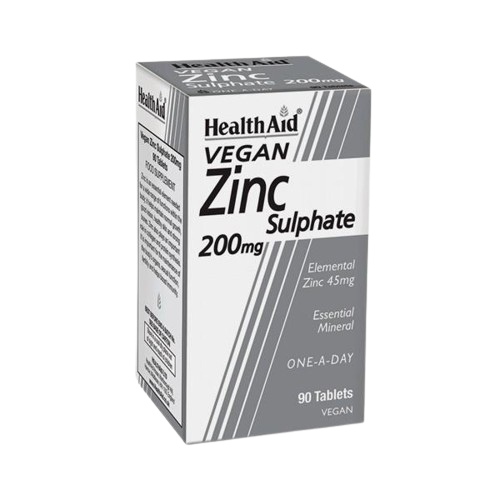 Zinco Sulfato 200 mg 90 Comprimidos - Health Aid - Crisdietética
