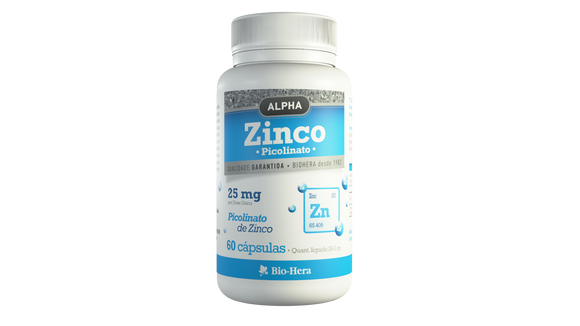 Alpha Zinco Picolinato25mg 60 Cápsulas - Bio-Hera - Crisdietética