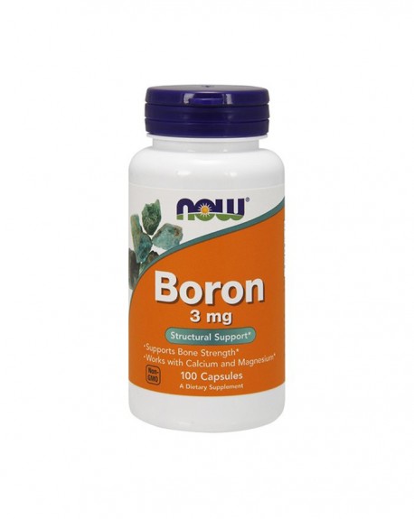 NOW Boron 3mg 100 Cápsulas - Celeiro da Saúde Lda
