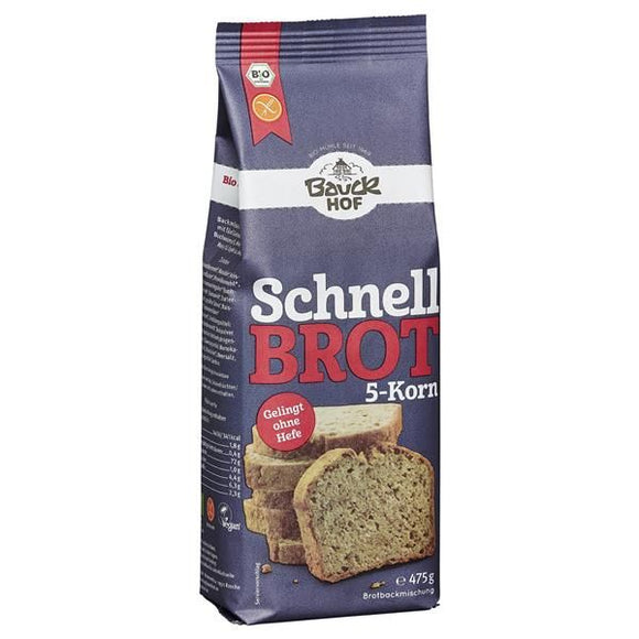 Preparado para Pão com 5 Cereais 475g - Bauck Hof - Crisdietética