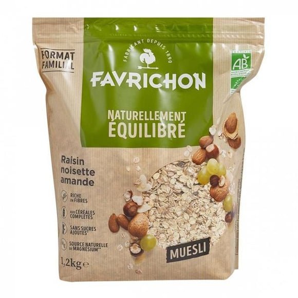 Muesli Bio Passas, Avelã e Amêndoa 1.2Kg - Favrichon - Crisdietética