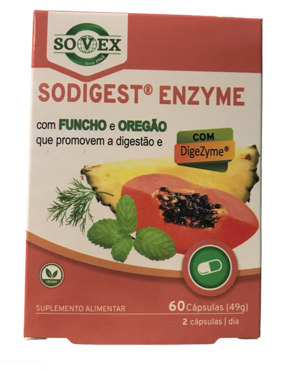 Sodigest Enzyme 60 cápsulas - Sovex - Crisdietética
