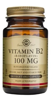 Vitamin B2 100mg 100 Cápsulas - Solgar - Crisdietética