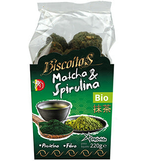 Biscoitos Matcha e Spirulina Bio 220g - Provida - Crisdietética