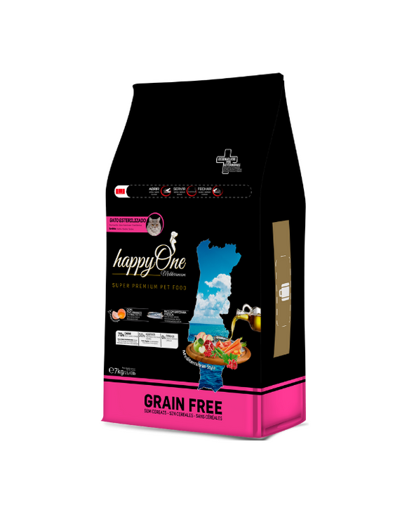 happyOne MEDITERRANEUM Cat Sterilized Sardine 7kg - Crisdietética